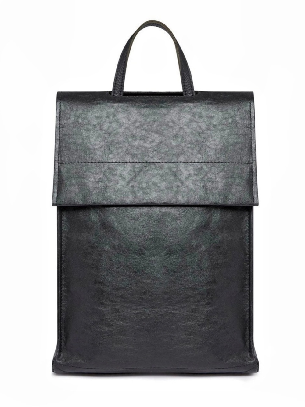 Uashmama Black leather Backpack from Italy